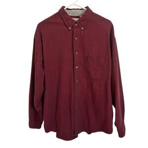 Vintage Farah Burgundy Long Sleeve Button Down Shirt - Men's XL
